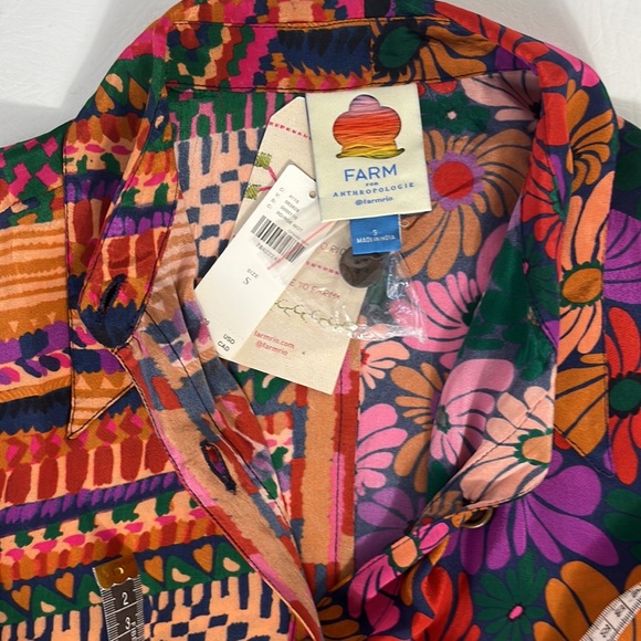 FARM RIO CLASSIC BUTTON DOWN SKIRT FLORAL PRINT-SIZE S MULTICOLOR NWT - Picture 10 of 10